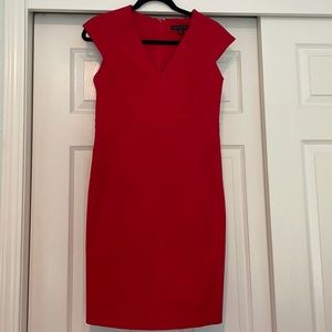 Banana Republic Red V-Neck Sheath Dress